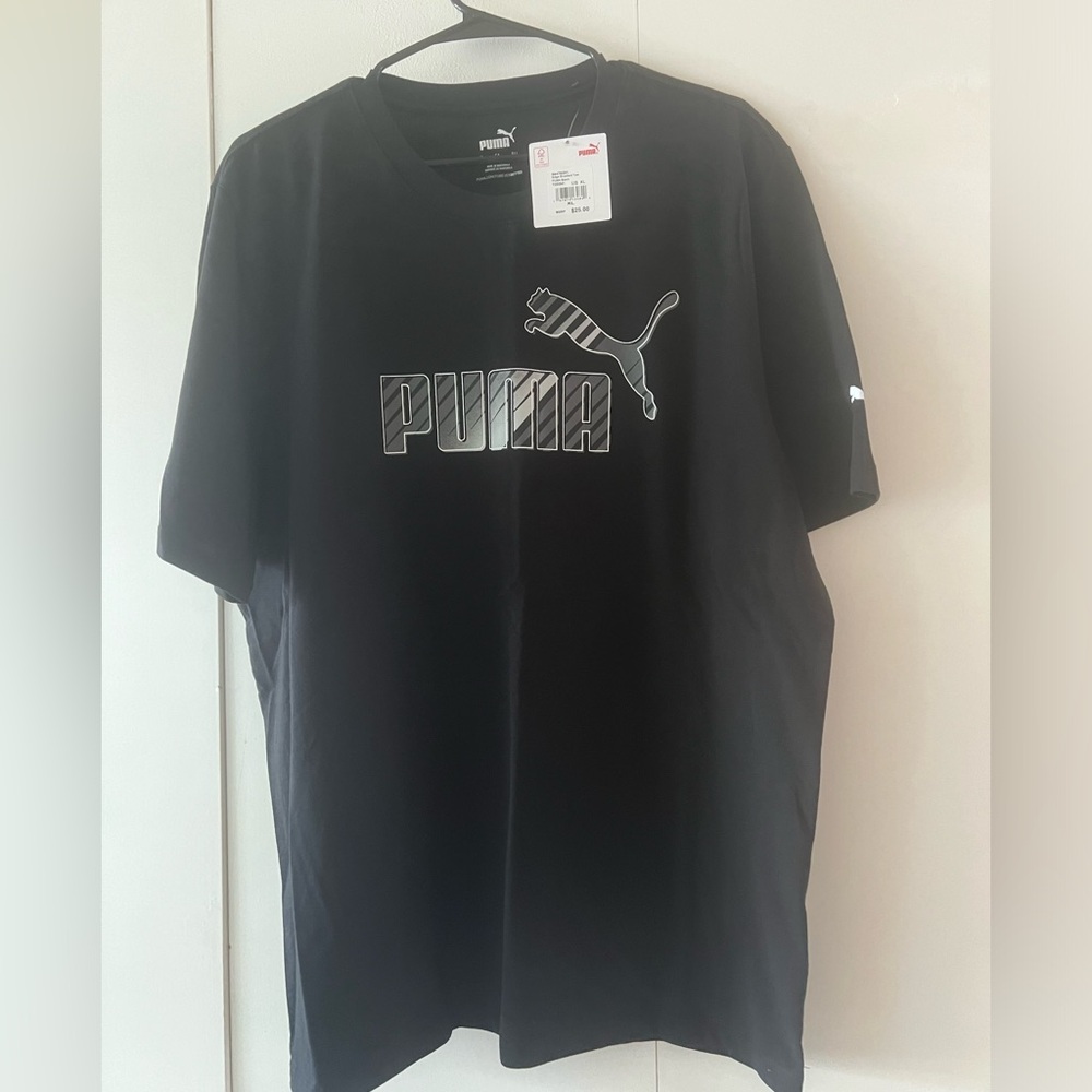 Puma Black and Gray Logo Tee